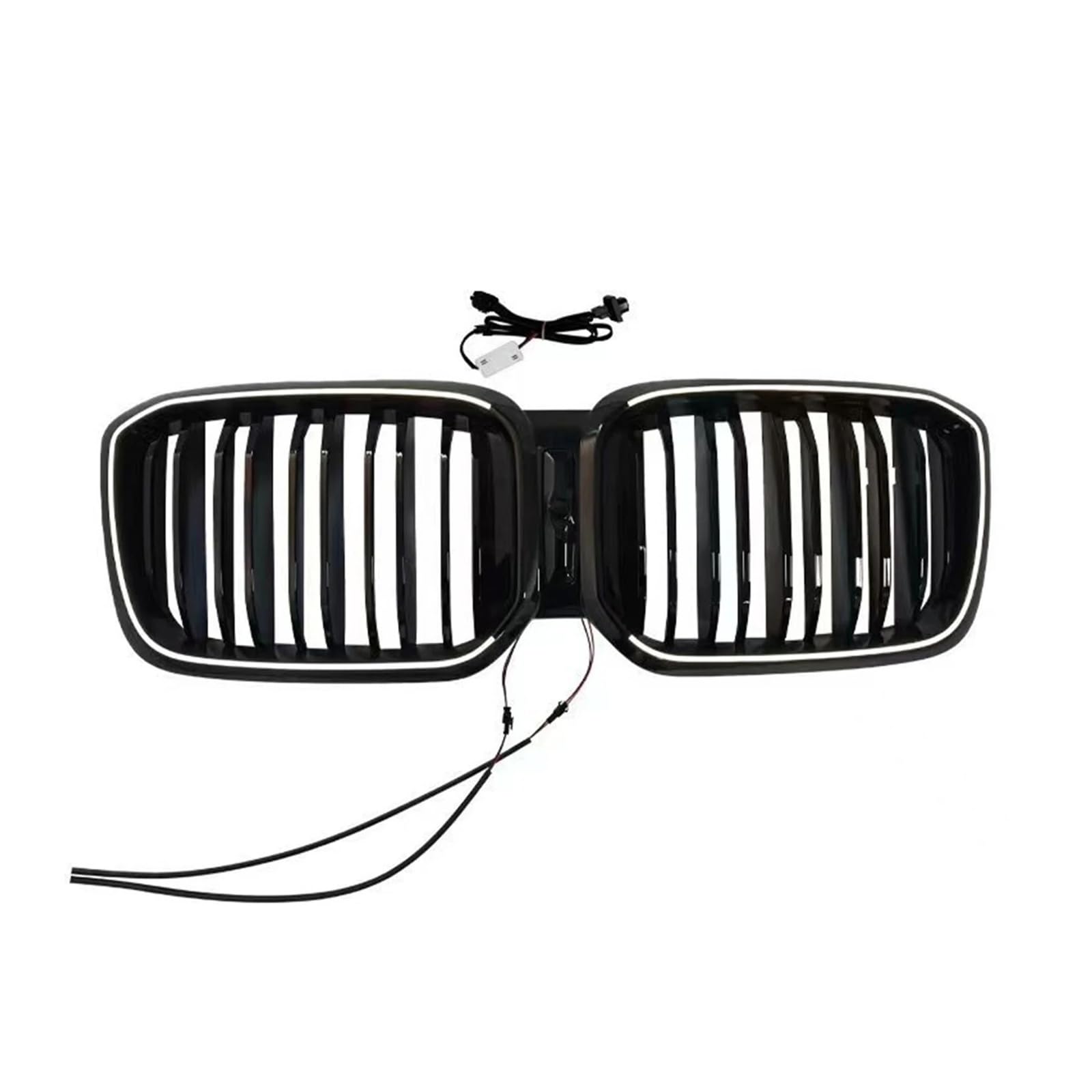 Car Front Kidney Grills Radiator Grille Upper Hood Mesh Grid With Light Compatible For BMW X3 G01 LCI 2022-2024 X4 G02 2022-2025(Style 1)