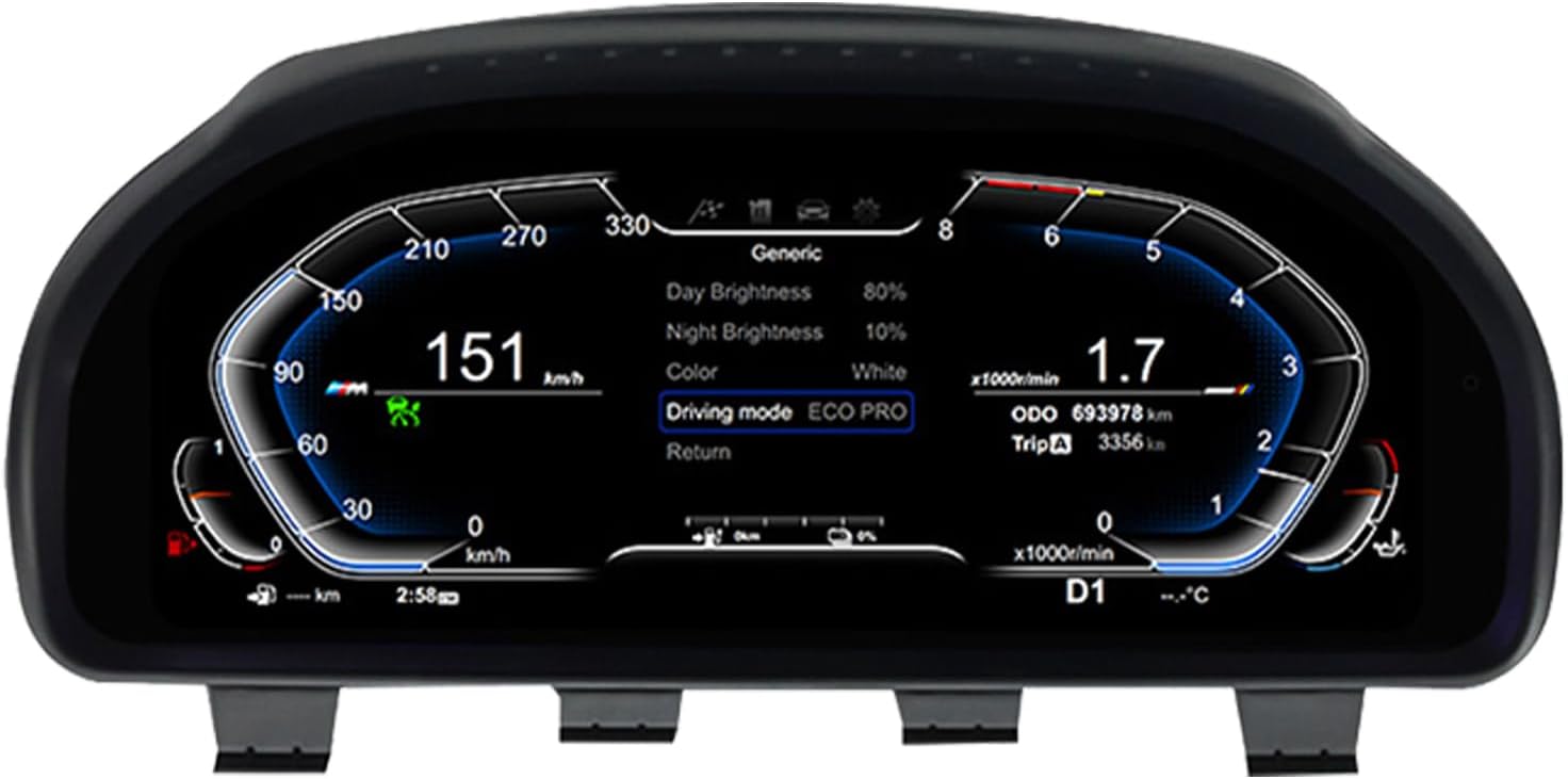 Digital Dash, Aftermarket Digital Instrument Cluster for BMW 5 Series GT-F07(2009-2016), F10/F11/F18(2010-2017), for BMW 6 Series F06/F12/F13(2011-2017), for BMW 7 F01/F02/F03(2009-2015),withHUD
