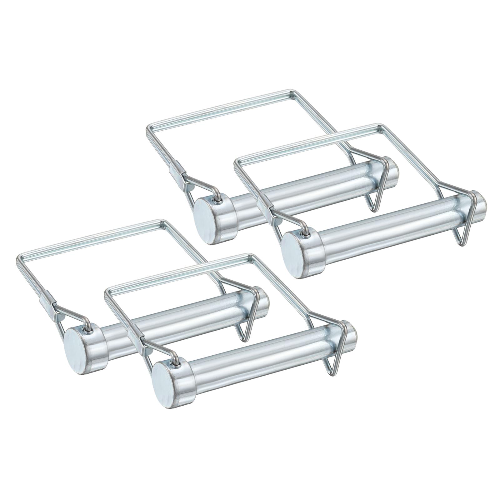 PATIKIL 4 Pcs Trailer Coupler Pins, 1/2" x 2.8" (12mm x 70mm) Safety Wire Lock Hitch Pin Arch Shaft Spring Locking Clip Square with Loop for Farm Trailers Lawn Garden Wagons