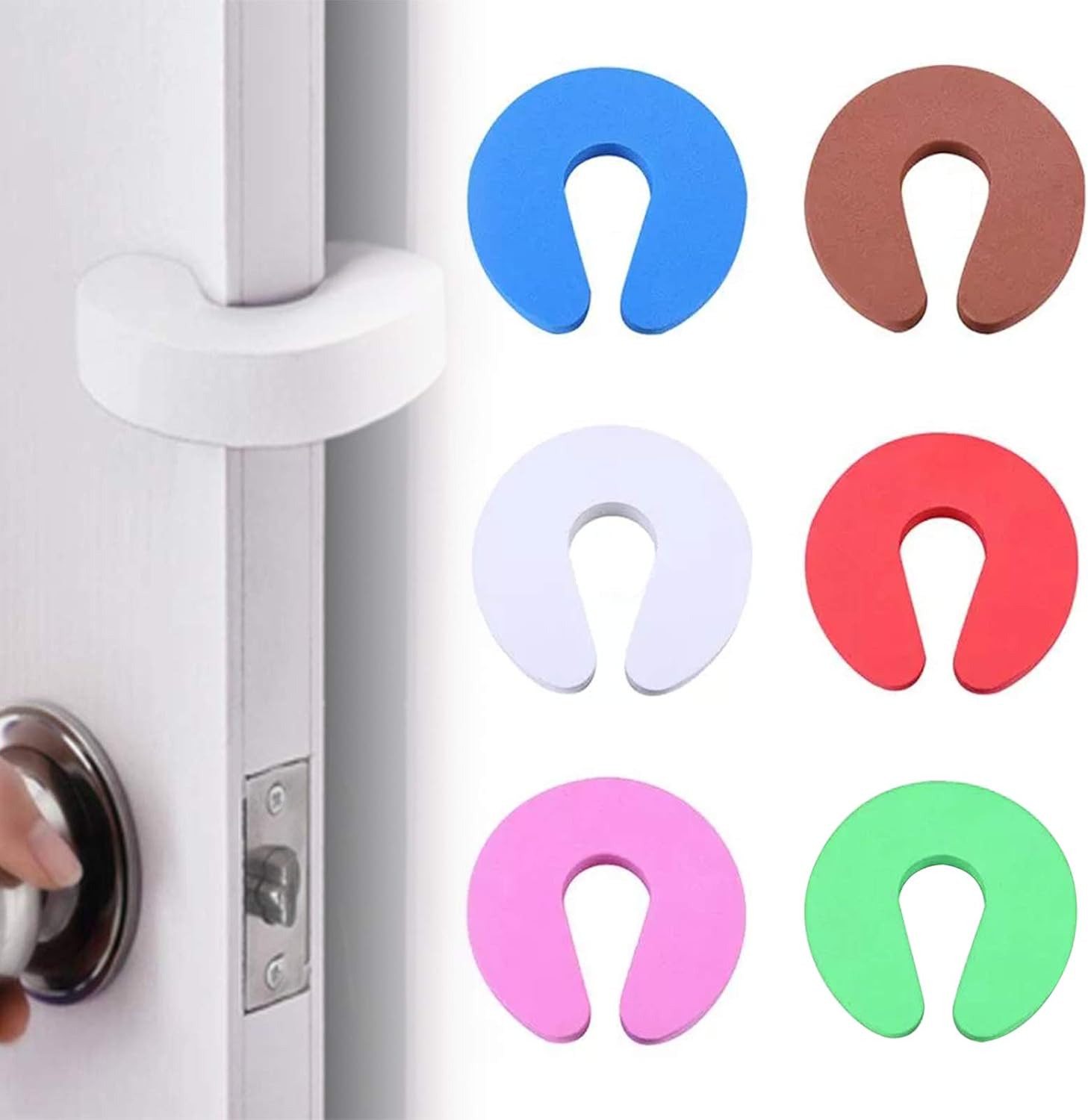 LxwSin Finger Pinch Guard, Door Finger Guards, 6 Pcs Cartoon Foam Door Stoppers Child Proof Door