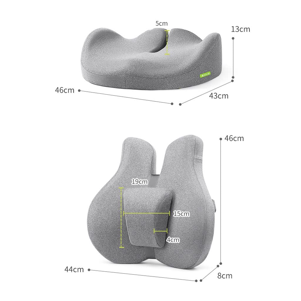 XMING Kissen Büro Lendenkissen Sitz Lendenkissen Lendenkissen Stuhl Rückenlehne Kissen Memory Foam Lendenkissen Kissen (Color : Gray)