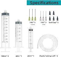 Vista 2 de Dispensador de pegamento grande, 0.7 fl oz, 2.0 fl oz, dispensador de medición de pegamento de 3.4 fl oz con dispensador de pegamento y tapas.