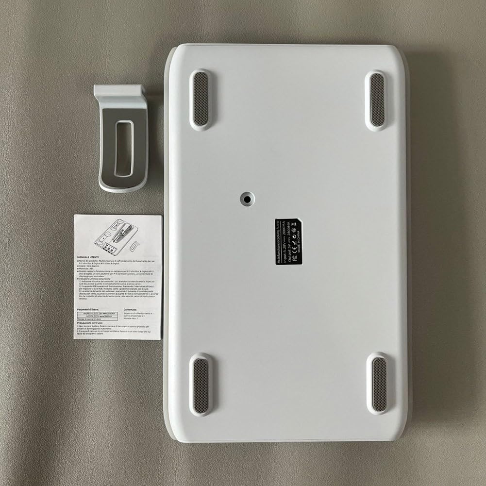 Base di ventilazione per PS5 con hub USB di ricarica doppio controller e luce RGB per una migliore dissipazione del calore (nero)