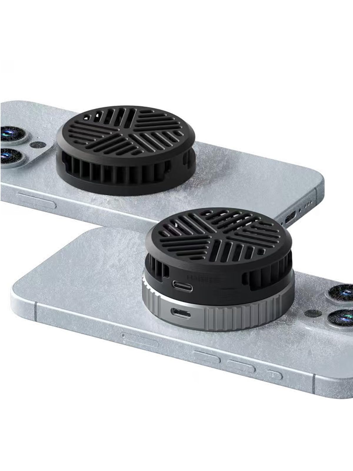 Hagibis Refroidisseur Smartphone Magnetique Ventilateur Radiateur Noir | Refroidissement semi-conducteur ultra rapide pour jeux et live. Design magnétique fin, ultra silencieux avec 3 vitesses.