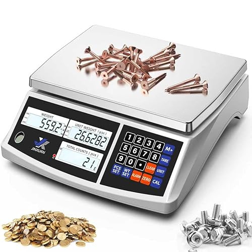 Báscula de conteo industrial de 30 kg66 lb x 0.00 oz, báscula de banco de precisión para contar inventario digital para piezas pequeñas y monedas,