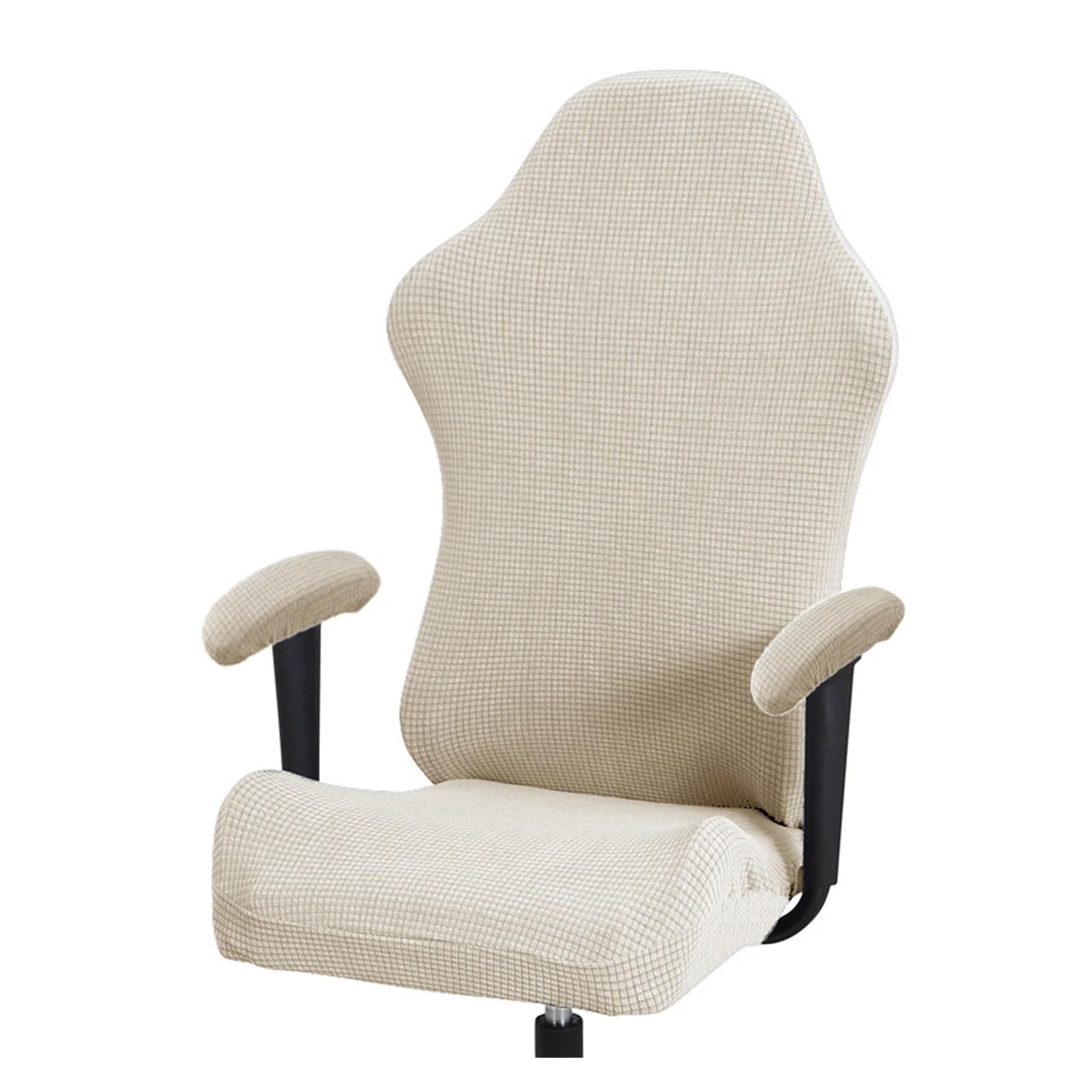 ZHOUXYFDC Gaming Chair Cover Thick Office Computer Game Chair Slipcovers Stretchy Reclining Racing Gaming Chair Cover Protector With Armrest Cover(Beige)