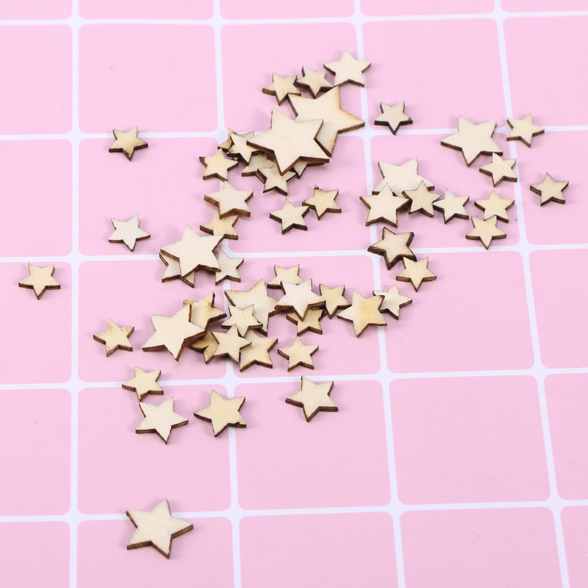 HOMSFOU Ornements Pentagramme en Bois Beige 200 Pièces et Loisirs Créatifs