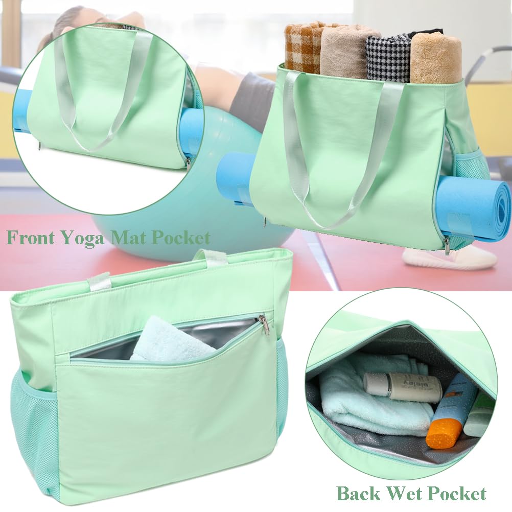 Kimwadalh Borse per Tappetini da Yoga Donna Borsa da Palestra Ginnastica Borsone da Yoga Multifunzionale Borsone Palestra con Tasca Impermeabile