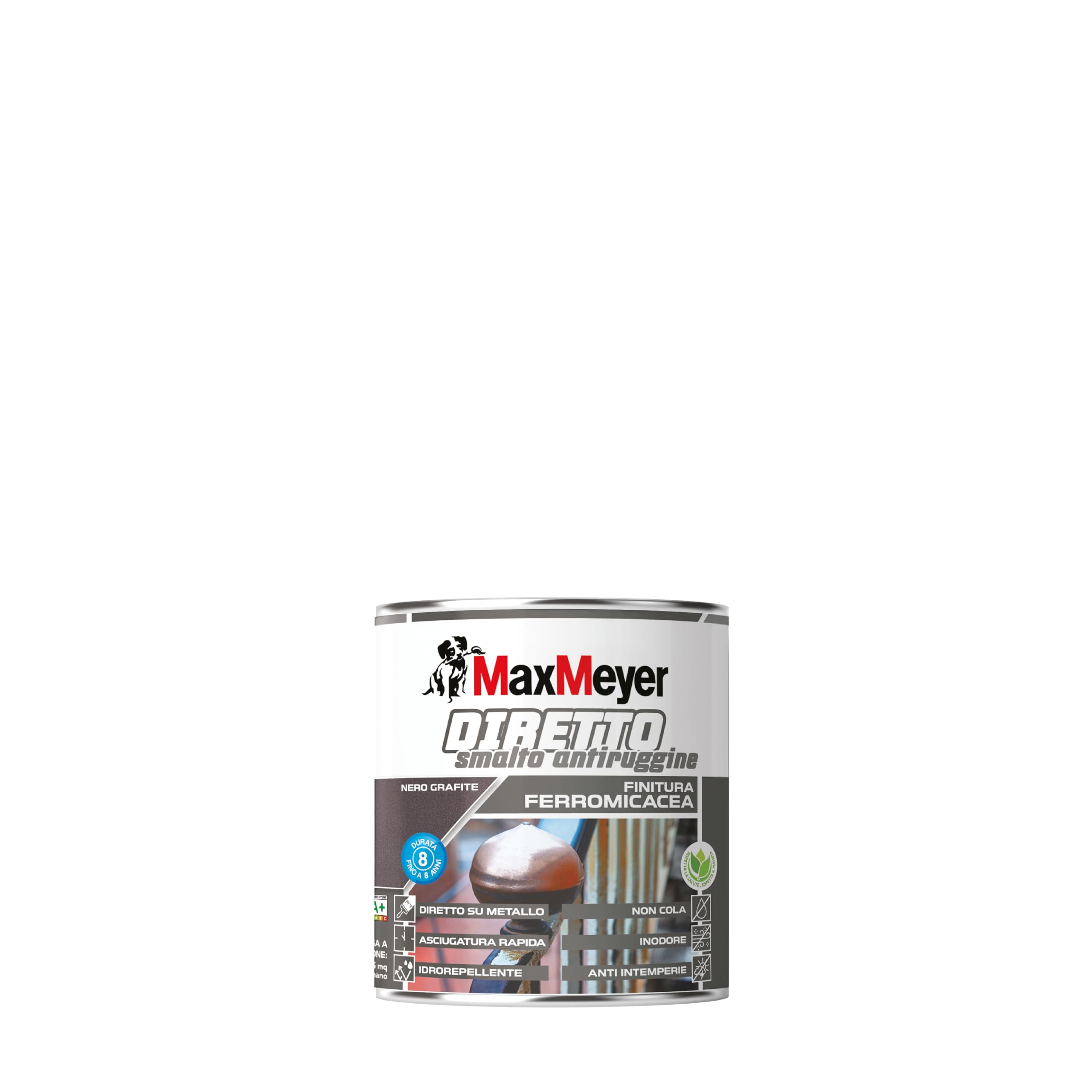 MAXMEYER Diretto Antiruggine Ferromicaceo Nero Grafite 0.75 L