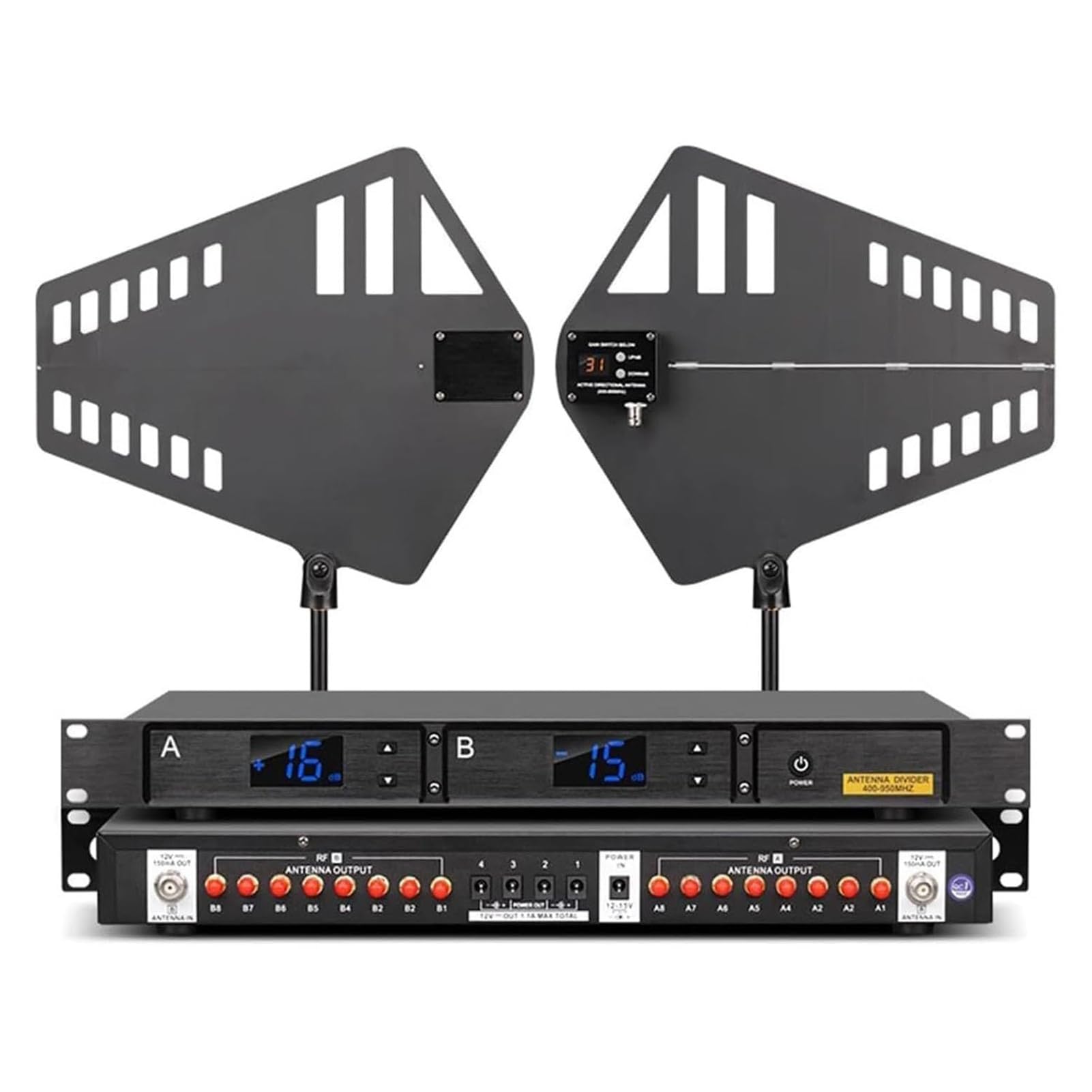 Répartiteur d'antenne UHF pour micro sans fil avec amplificateur signal de 400-950 MHz