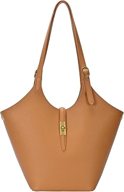 Miztique Isabelle 2 in 1 Scoop Neck Tote - Vegan Leather Handbag for Women Adjustable Shoulder Straps Removable Zipper Pouch | 2 in 1