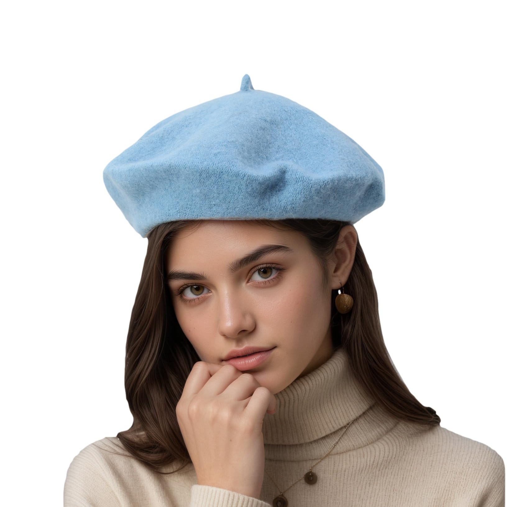 AURORAAEGIS French Beret Hats for Women - Classic Wool Beret Hats Soft Knit Winter Cloche for Daily Outfits