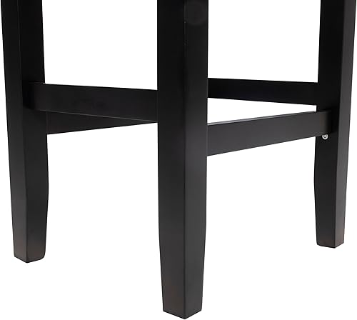 Miniatura 9 de 2-Pcs Set Backless Leather Counter Stools 26in Height - Dining Chairs, Table & Chair Sets, Desk Chair for Kitchen Island, Bar Stools,White