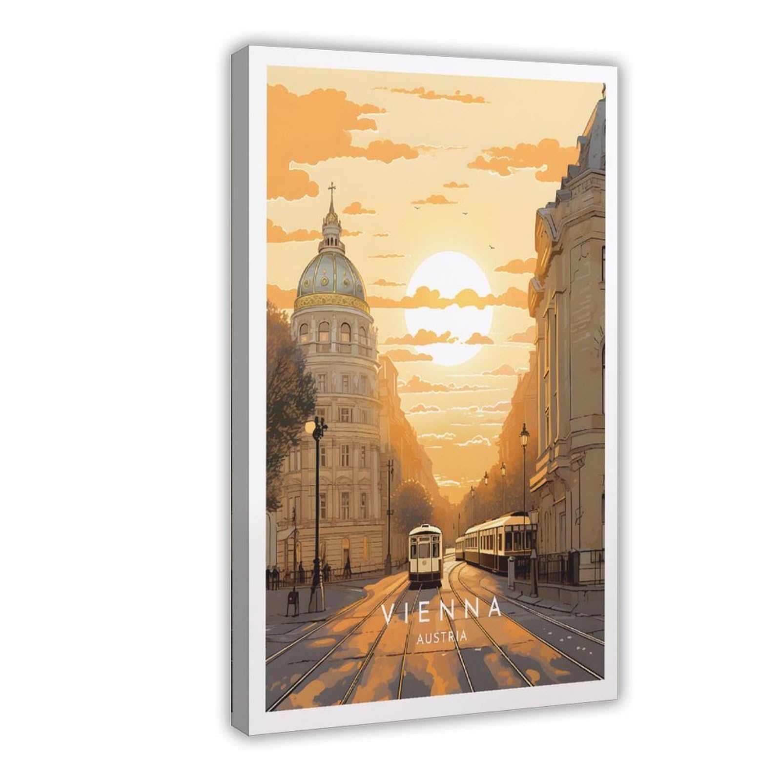 Pyberon Austria, Vienna Art Poster Canvas Poster Bedroom Decor Landscape Office Room Decor Gift 12" L X 18" W