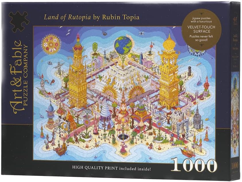 Art & Fable, Land of Rutopia by Ruben Topia, 1000 Piece Fine Artwork Premium Adult Jigsaw Puzzle - Perfect for Game Nights, Gifting, and Family Fun