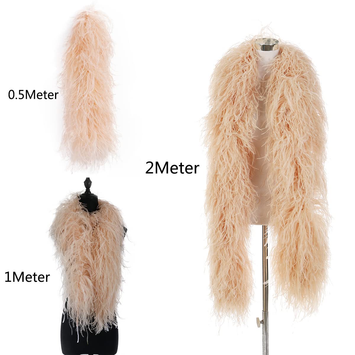 1M flauschige natürliche Straußenfederboas 2 4 6 10 20 PLY Hochzeitsaccessoires Straußenfedern für Bastelpartydekoration Plume Boa-ArmyGreen,10ply 1Meter