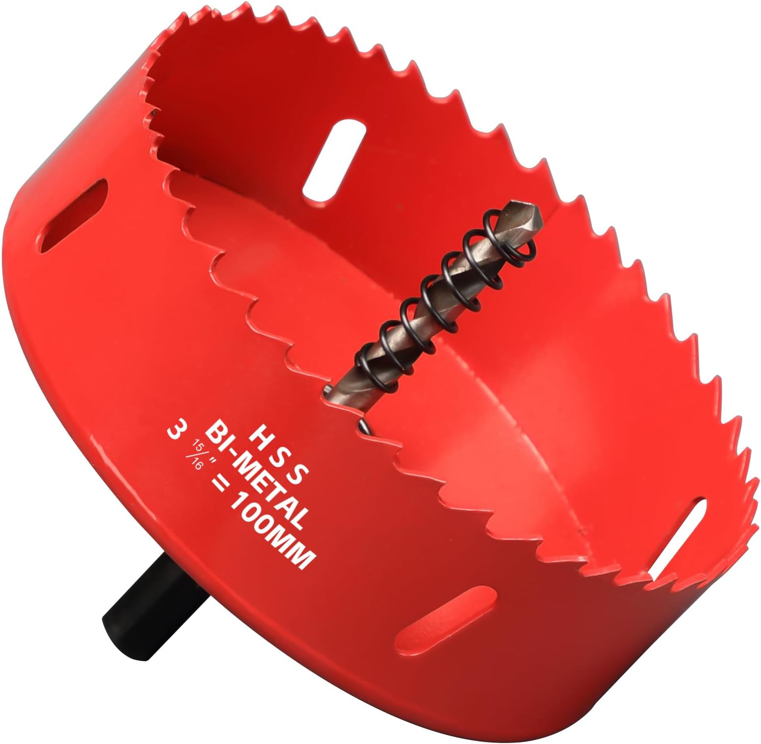Hole Saw 100 mm, 30 mm Bi-Metal Cutting Depth HSS M 42 Hole Cutter for Cutting Plastic, Drywall, Plasterboard and Soft Metal Sheet