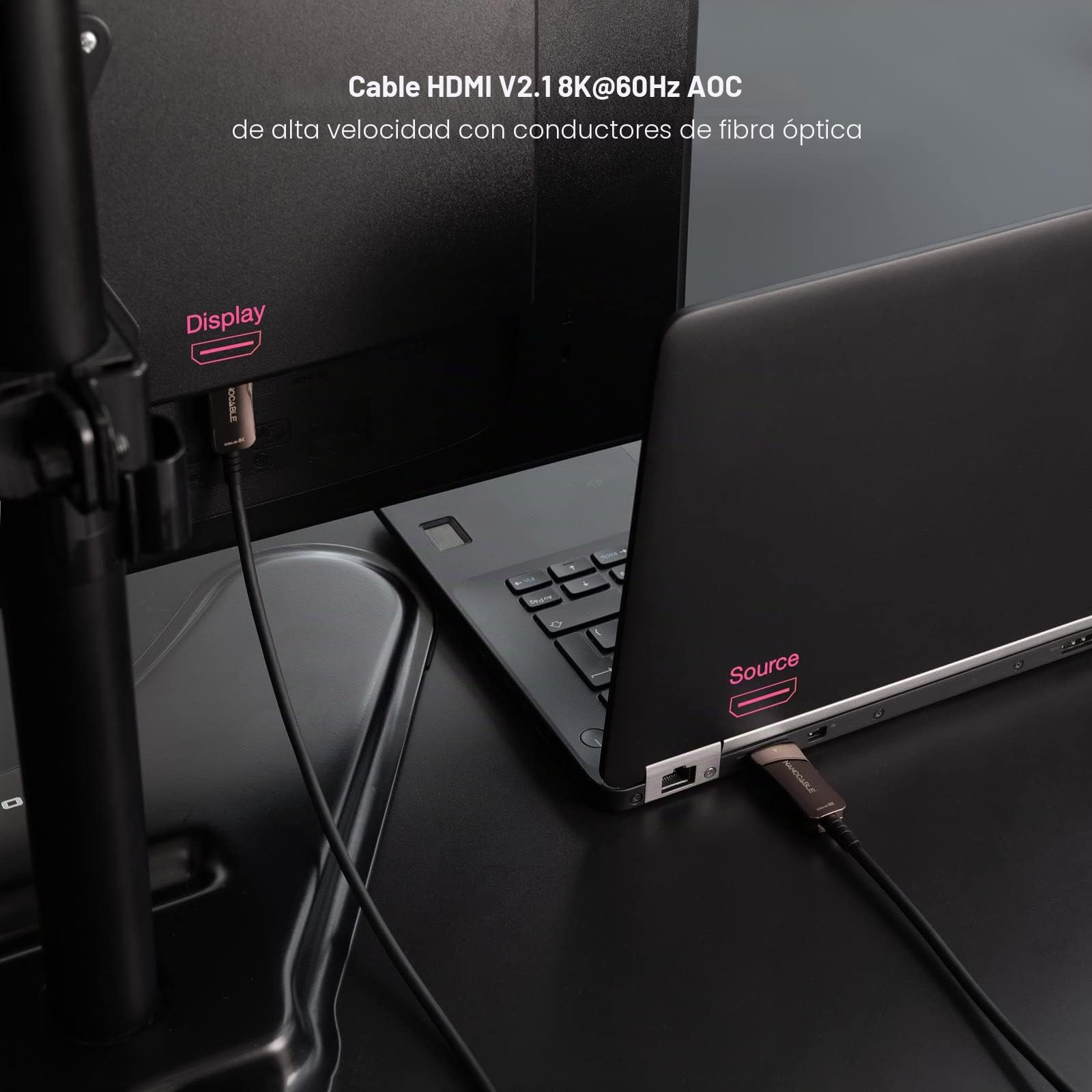 Nanocable 10.15.2130 - CABLE HDMI V2.1 AOC 8K@60HZ 4K@120HZ 48Gbps 30 M