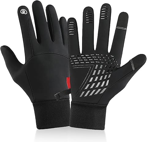 Zynxel Guantes Moto Invierno Hombre y Mujer, Guantes Moto Termicos Pantalla Táctil por Ciclismo,Running, Ligeros, Antideslizantes, Camping, Cálidos, Conducción, Senderismo, Combate, Esquiar