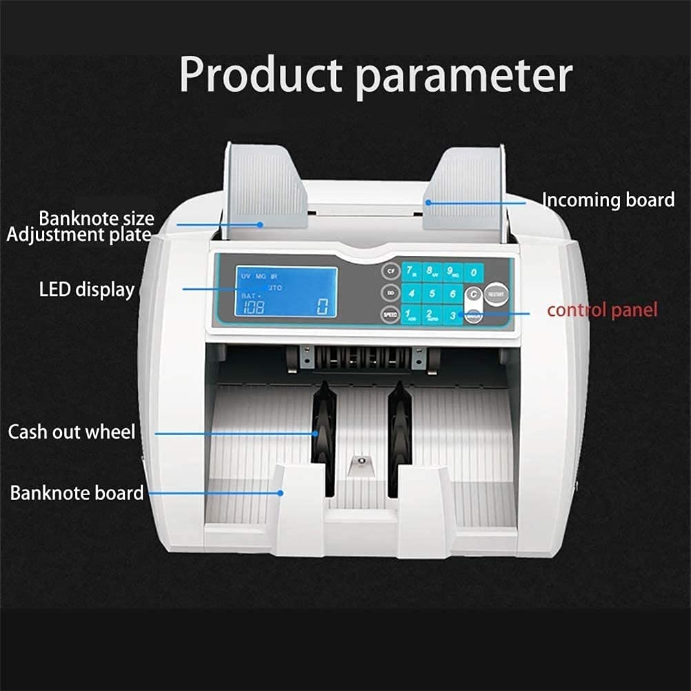 Contatore dei Soldi, Macchina per Il conteggio della banconota con rilevamento UV/MG, rilevamento della banconota con contraffazione, modalità Batch, con Display a LED