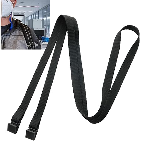 Specialist ID 5 Pack - Double Clip Lanyard with Slim Plastic Clips - MRI and Metal Detector Friendly - Open-Ended Lanyard, No Twist Badge Holder for Conference, Concert, Sporting Events (Black)