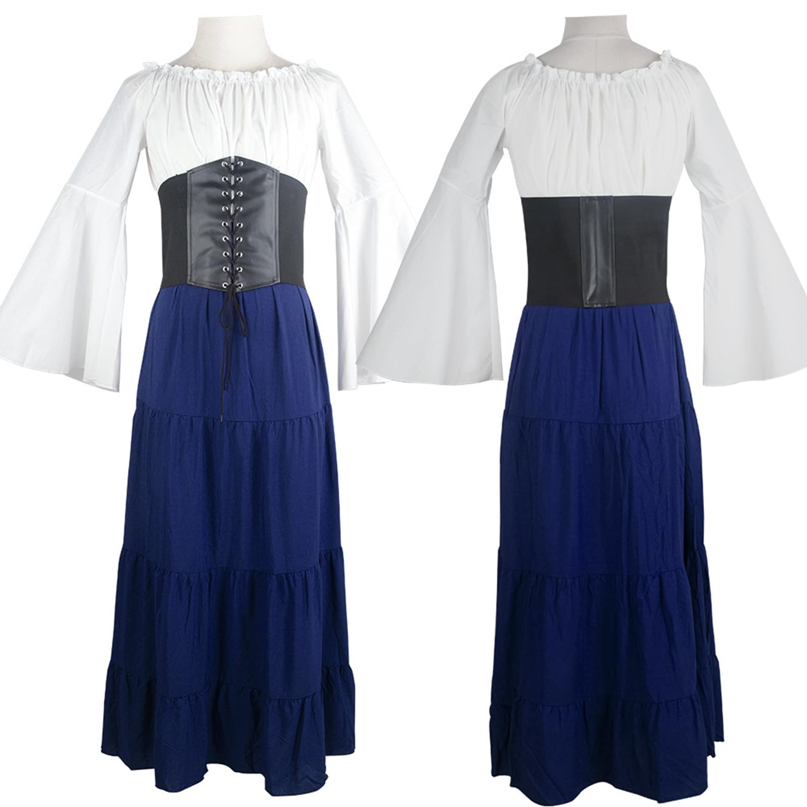 Elegante Vestido Halloween con Mangas abullonadas, Ideal para Disfraces Eventos Cosplay en 2024.