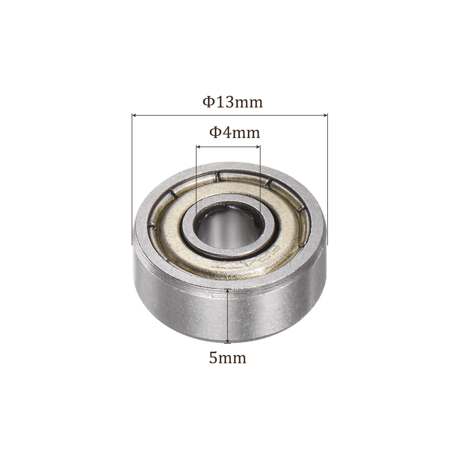 25 szt. Łożyska kulkowe z głębokim gardłem 624-ZZ - [4 mm otwór x 13 mm OD x 5 mm grubość] Podwójnie ekranowane metalowe łożyska P6 do sprzętu przemysłowego, stali węglowej, Z1