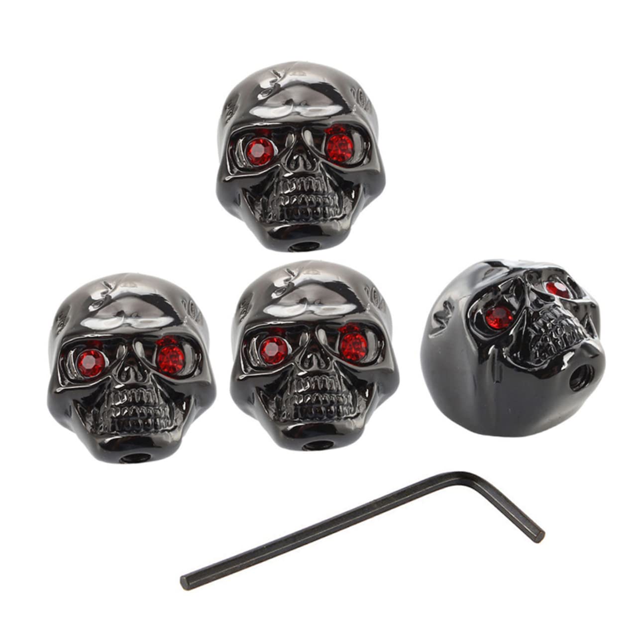 Abaodam 4pcs Skull Head Electric Guitar Tone Volume Control Knobs with Wrench Durable Metal Knobs for Easy Installation Electric Guitars
