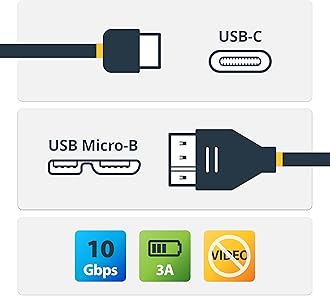 StarTech.com USB C to Micro USB Cable 0.5m - USB 3.1 Type C to Micro USB Type B Cable - Micro USB 3.1 to USB-C - Thunderbolt 3 Compatible (USB31CUB50CM), black