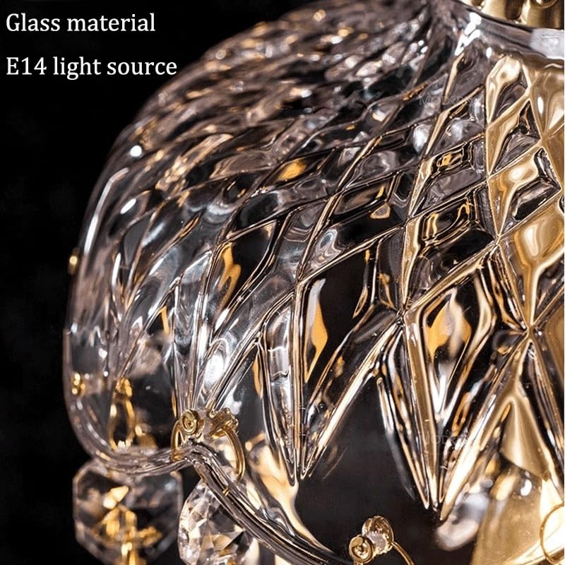 Suspension E14 en verre transparent et style français rétro - 5