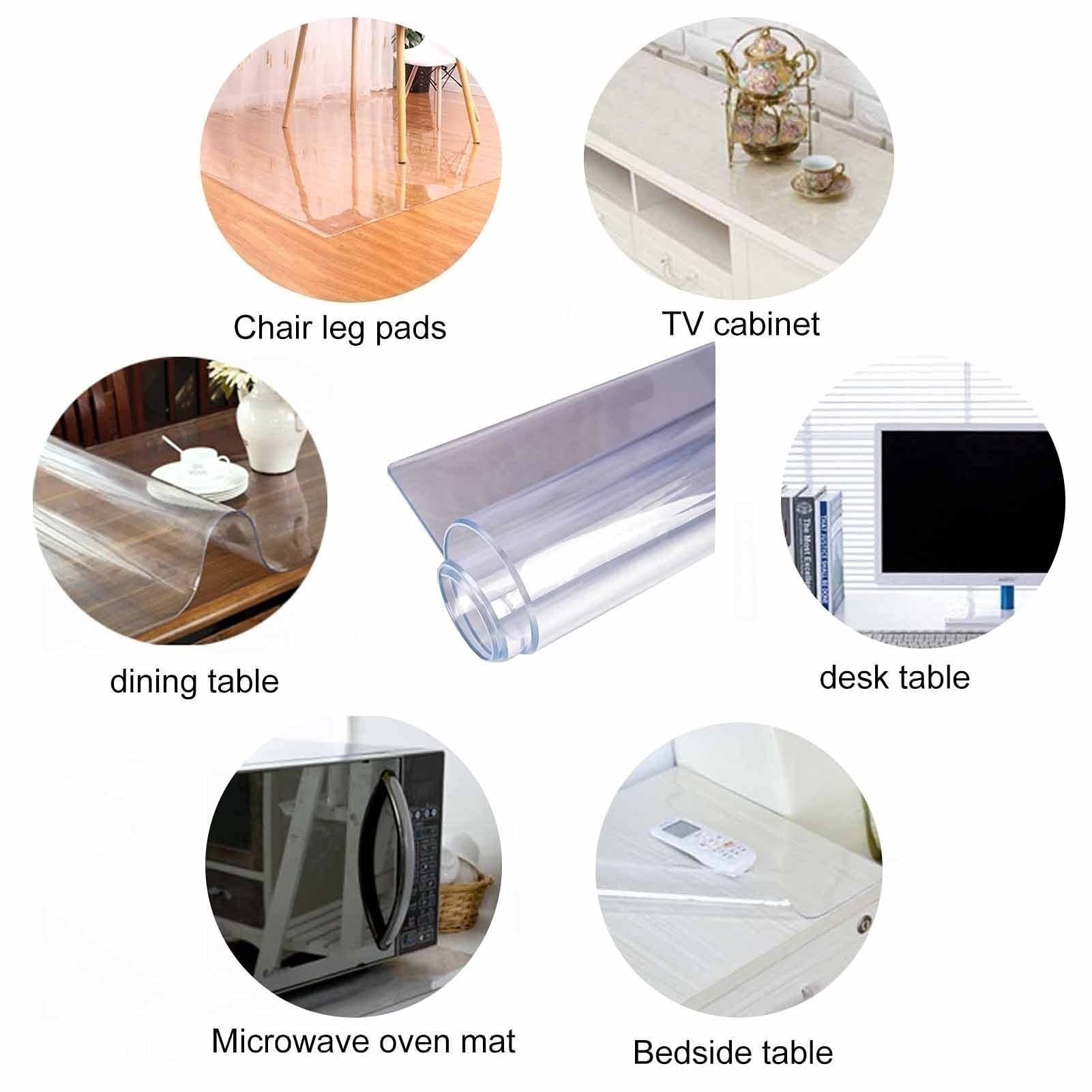 PVC Tablina trasparente rettangolo tappetino da tavolo morbido tappetini impermeabile trasparente per tavoletta da 2mm da tavolo, per tavolo da pranzo tavolo da ufficio tavolo da ufficio - 100x160cm