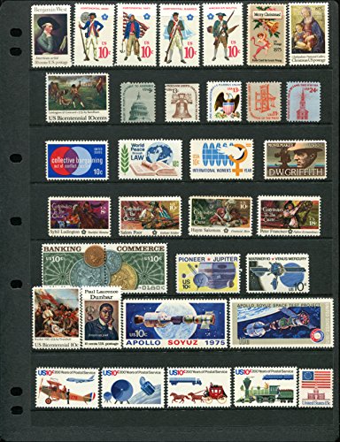 1975 Complete Mint Set of Postage Stamps Issued in The Year 1975 by The U.S. Post Office DEPT (34 Stamps Total)