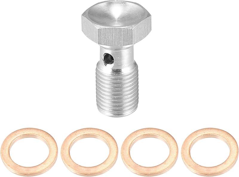 Kit de adaptador com parafuso banjo para freio A ABSOPRO M10x1.0 – 1 parafuso e 4 arruelas de cobre