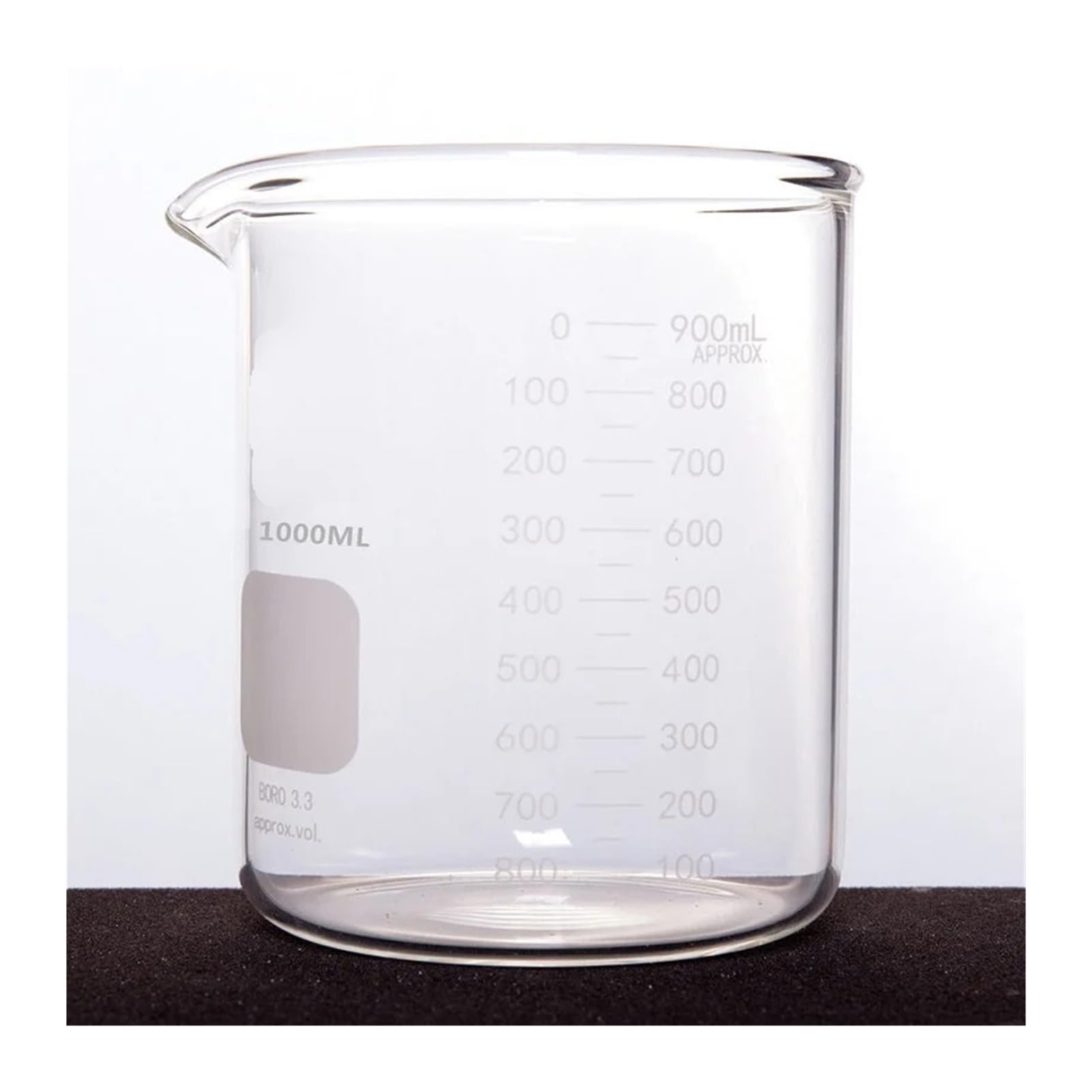 Dickwandiges Becherglas, doppelte Skalenmarkierung, SCHWERWANDIGES Becher, NIEDRIGE Form, ZWEIFACHE Graduierung, Borosilikatglas, B20 B22 B23(1000mL-B231000)