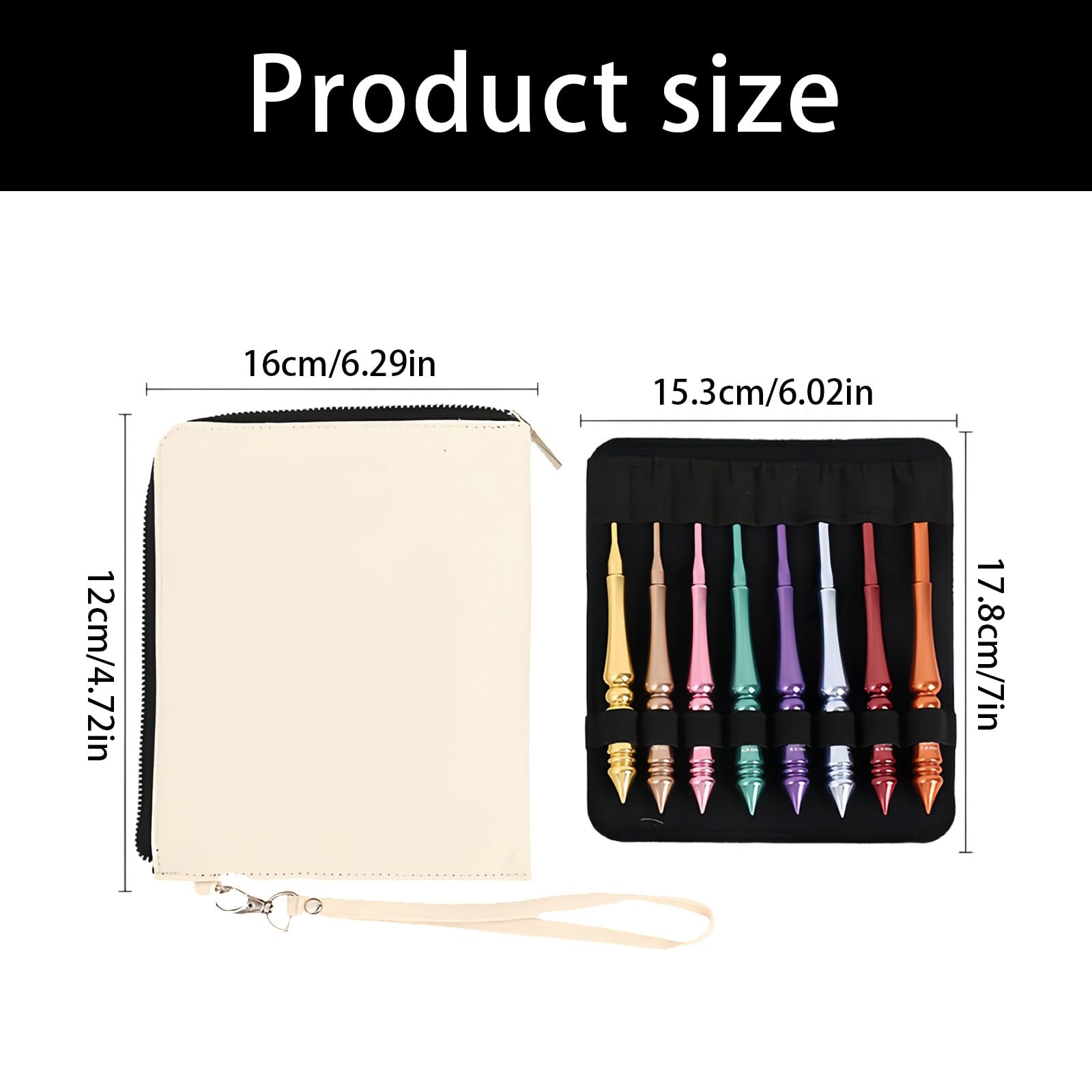 Greabuy Ergonomische Häkelnadeln, 3,0 mm - 7,0 mm, Aluminiumlegierung, Stricken für Pullover, Schals, Basteln, Anfänger, leichtes Reise-Häkelset, 8 Stück