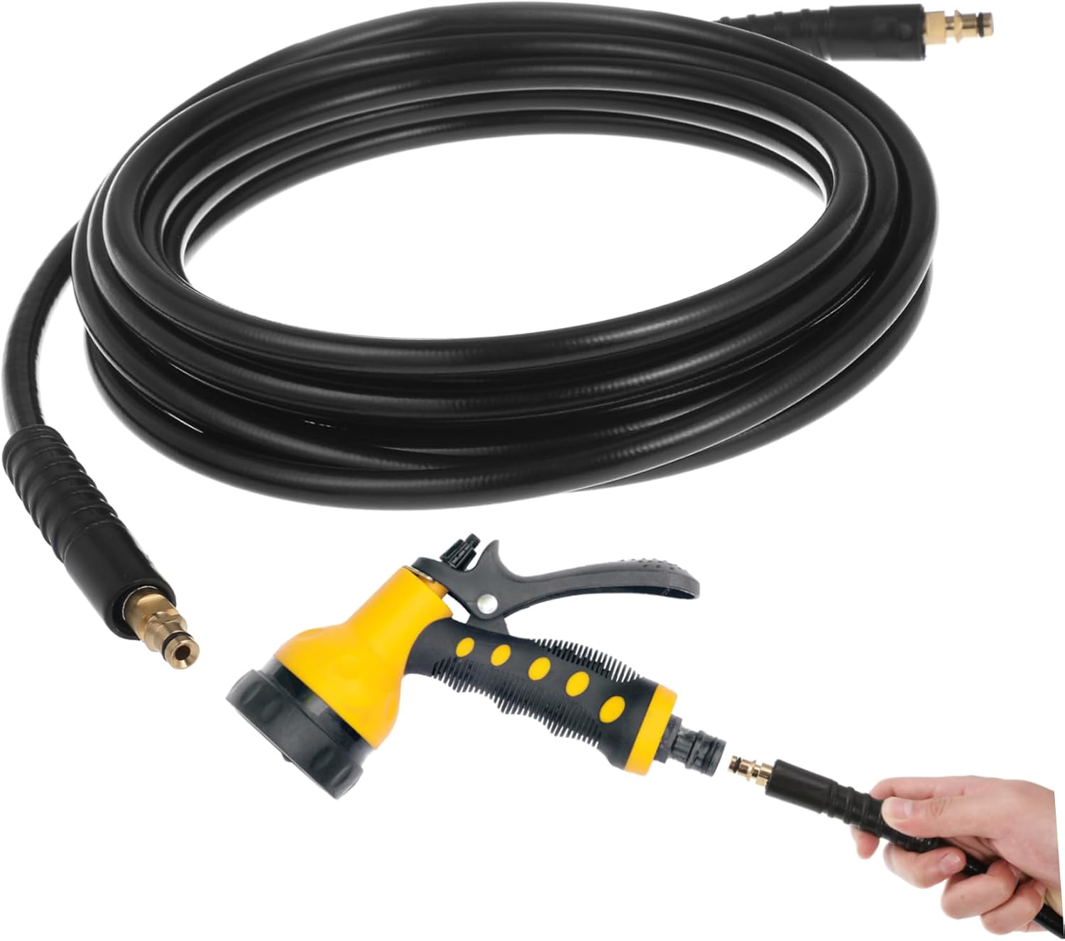 Wakauto 6m High Pressure Washer Hose for Car Cleaning Compatible with Karcher Series Flexible Extension Hose for Easy Installation and Versatile Use