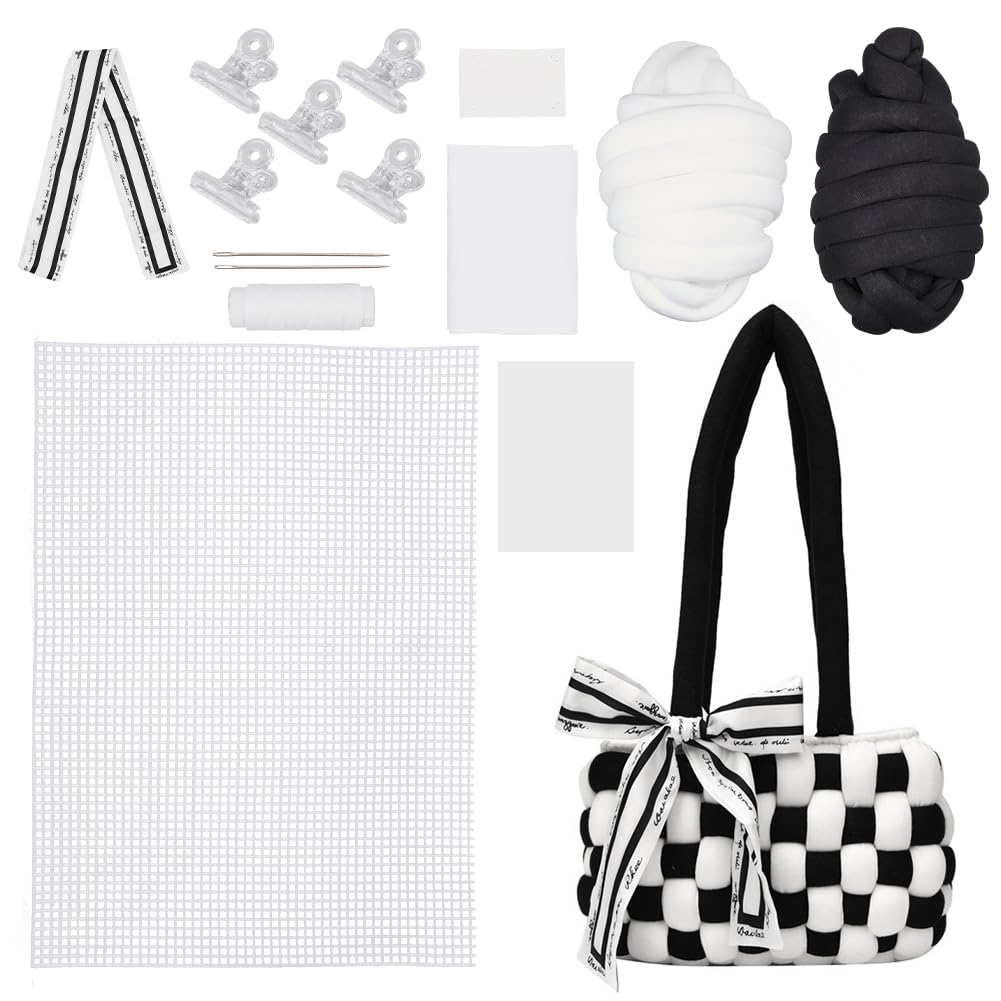 WADORN Kit DIY Sac Seau Cuir PU Rose Perles – Couture & Assemblage Facile, Sac Bandoulière Fait Main Élégant Pour Femme & Ado