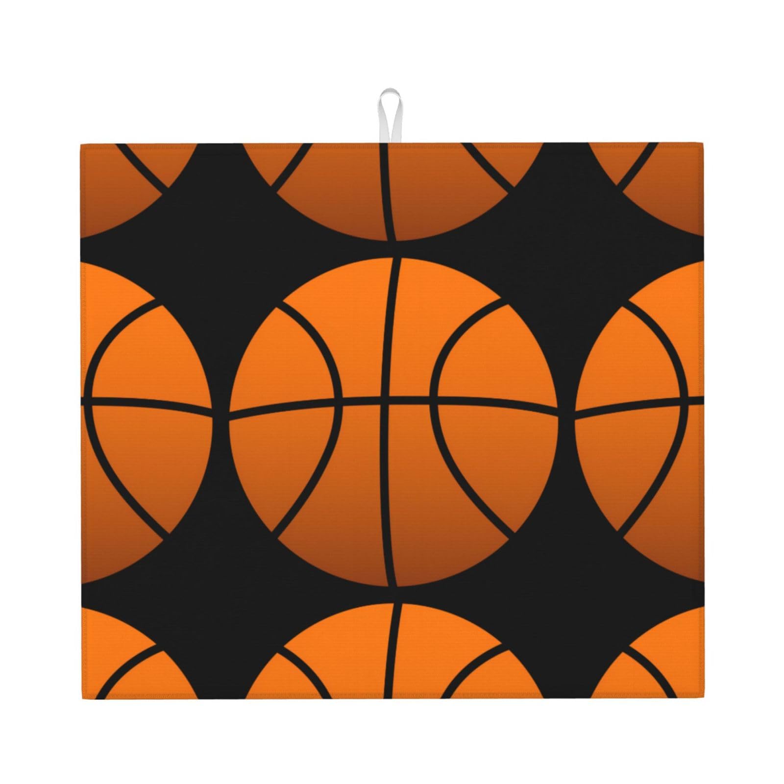 WHJSHOP basketball Prints Kitchen Drying Mat – Absorbent Dish Throw for Countertops, Quick-Dry Non-Slip Layer with Colorful Prints, Ideal Housewarming Gift