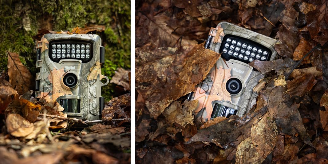 Rollei Kamera do obserwacji dzikich zwierząt HD-30, 48 MP, 4K, z czujnikiem ruchu, widoczność w nocy, kamera na podczerwień z akumulatorem i wyświetlaczem IPS 2", czas wyzwalania 0,4 s, IP54, kamera