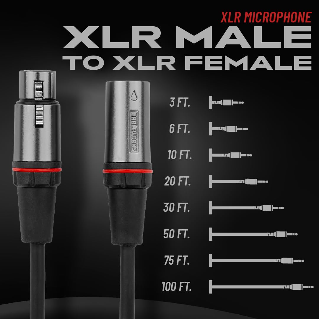 GATOR CABLEWORKS Cable de micrófono serie Headliner 9 m XLR (GCWH-XLR-30)