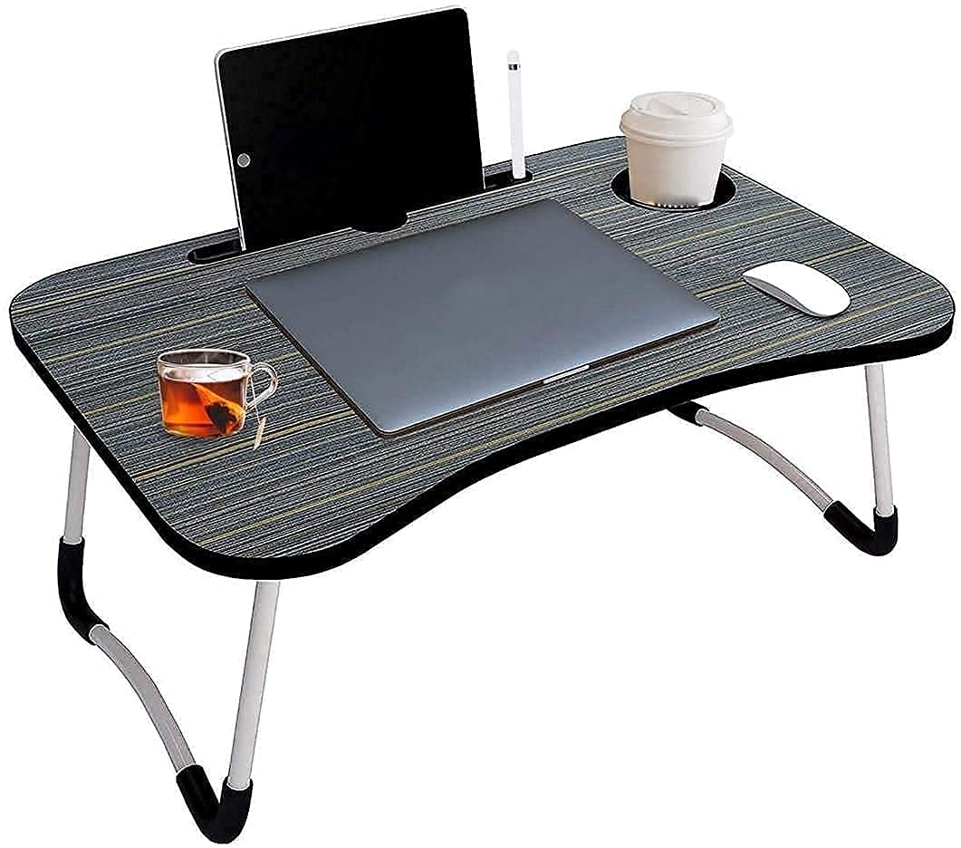 Bhabha Sales® Laptop Table for Home, Foldable Laptop Stand with Cup Holder, Laptop Table for Bed and Office, Study Table, Breakfast Table, Foldable and Portable/Ergonomic, (marble black) (B096XW1FHY) Amazon Price History, Amazon Price Tracker