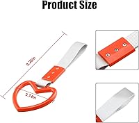 Vista 2 de Fekey&JF 2 piezas de anillos Tsurikawa. Correa de mano en forma de corazón, anillo de advertencia del parachoques trasero. Mango de corazón japonés