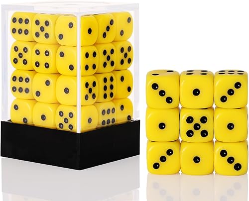 Vista 28 de Juego de 36 dados de 0.472 in de 6 caras de 0.472 pulgadas, juego de dados D6 de colores translúcidos, dados estándar de 6 caras