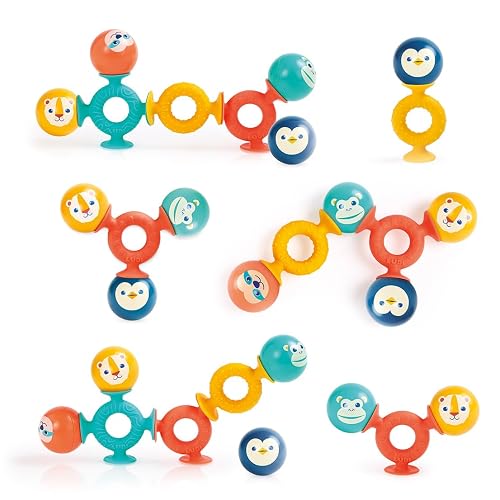 LUDI - Smack Pop - Juego de Despertar con ventosas - 4 Bolas de Sonido y 3 ventosas de Silicona
