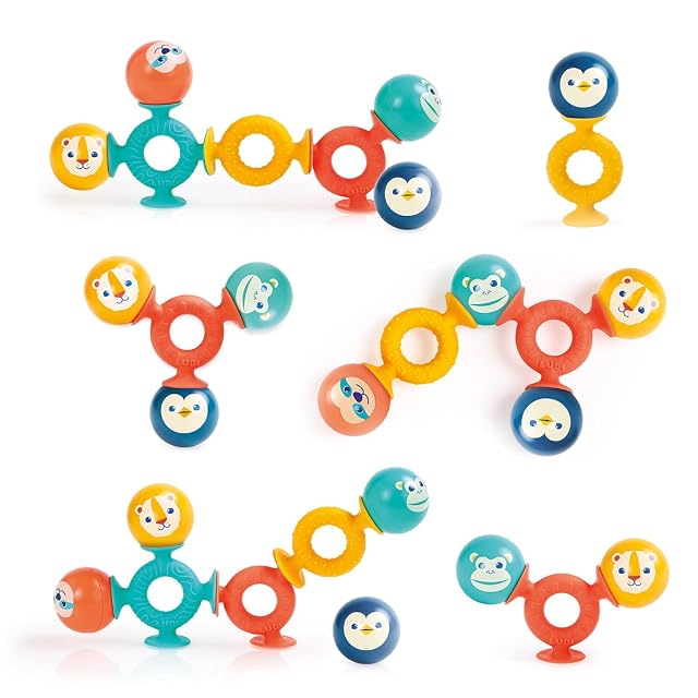 LUDI - Smack Pop - Juego de Despertar con ventosas - 4 Bolas de Sonido y 3 ventosas de Silicona