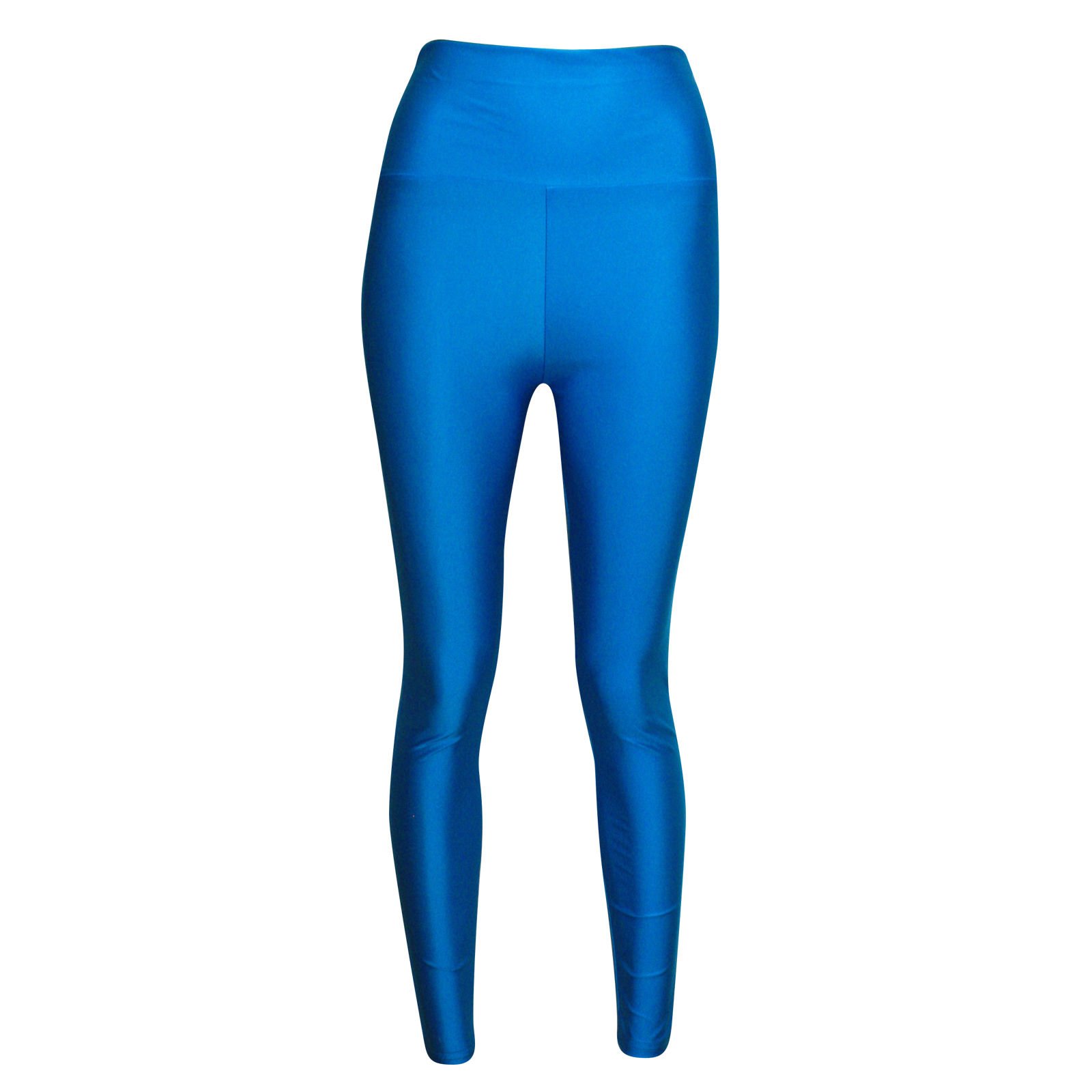 Girlzwalk Women's Turquoise ® High Waisted Disco Shiny Wet Look Leggings