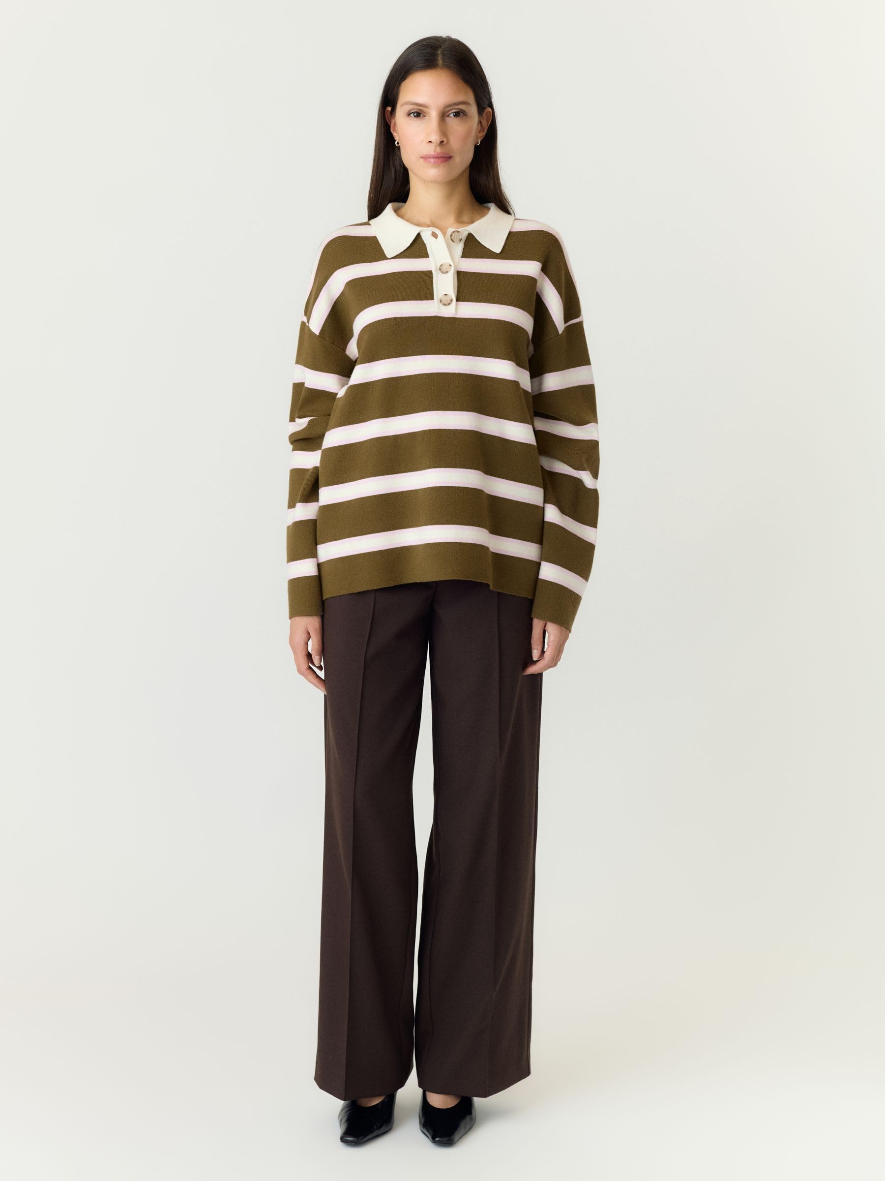 Yas Yasisabell LS Polo Knit Pullover S. Noos Yas Isabell LS Polo Knit Pullover S. Noos Donna (Pacco da 1)