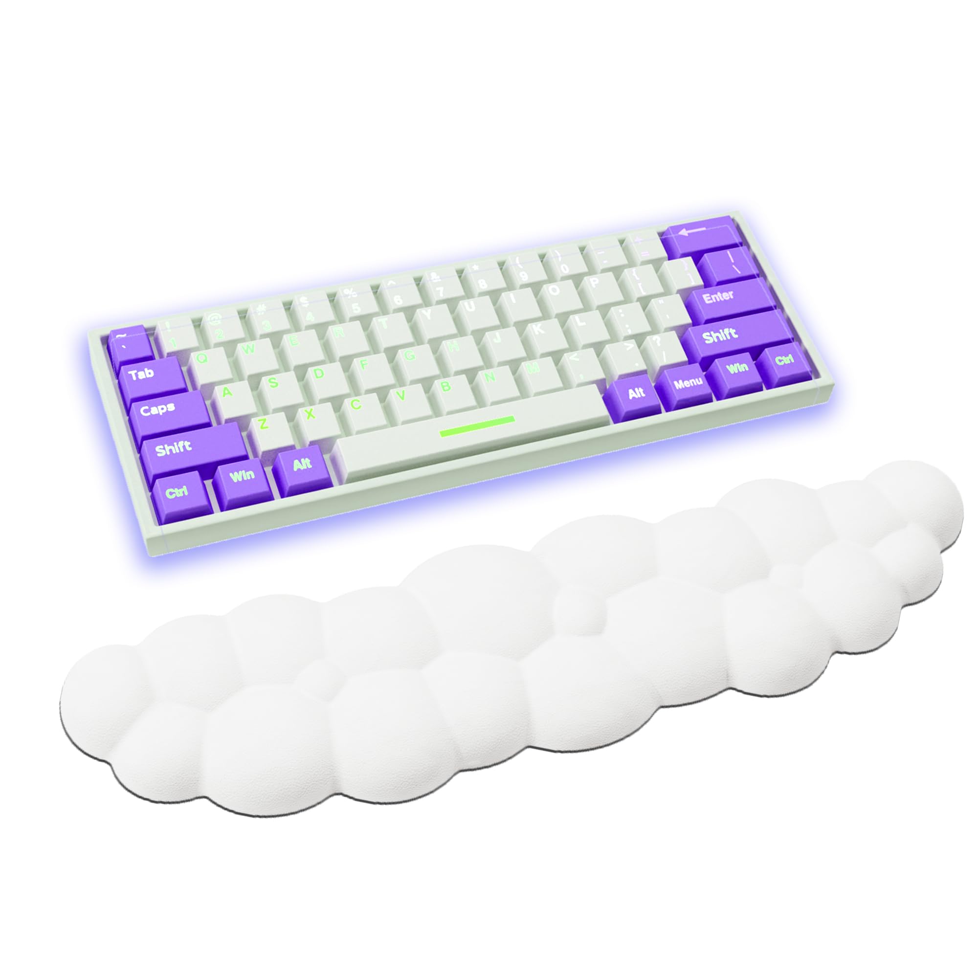 Keyboard Cloud Wrist Rest, Soft Leather Cloud Palm Rest, Ergonomically Designed Computer Palm Support, Relieve Wrist and Arm Pain, for Gaming Desk/Computer/Laptop/Mac(White)