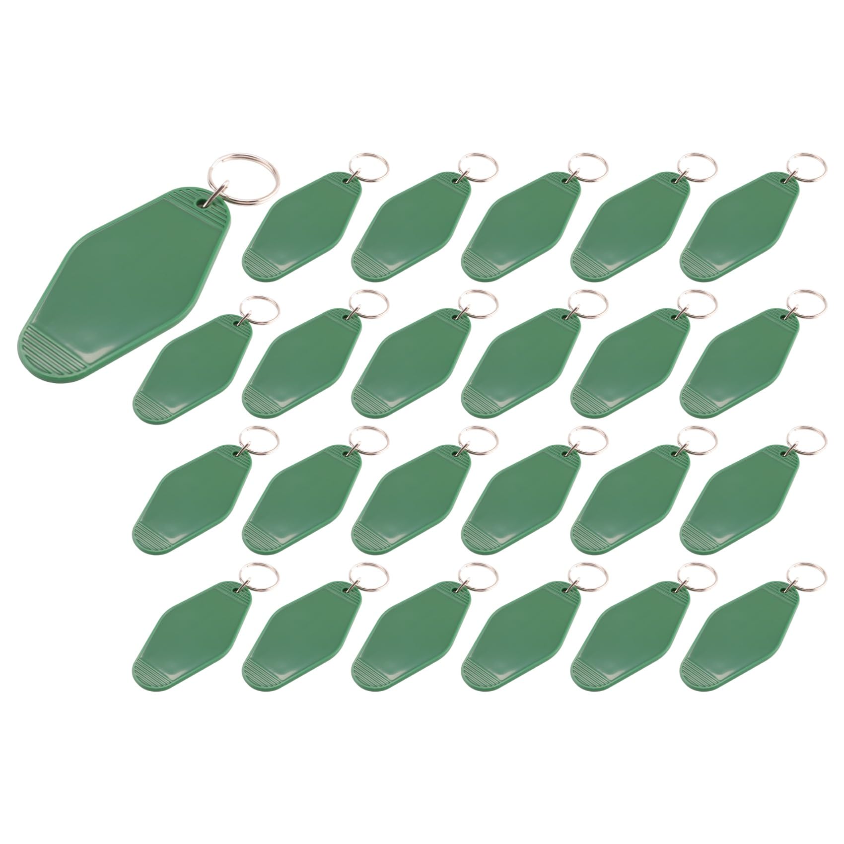 CTRLZS 24 Pcs Vintage Motel Keychain DIY Blank Hotel Keychains Bulk Sublimation (Green)