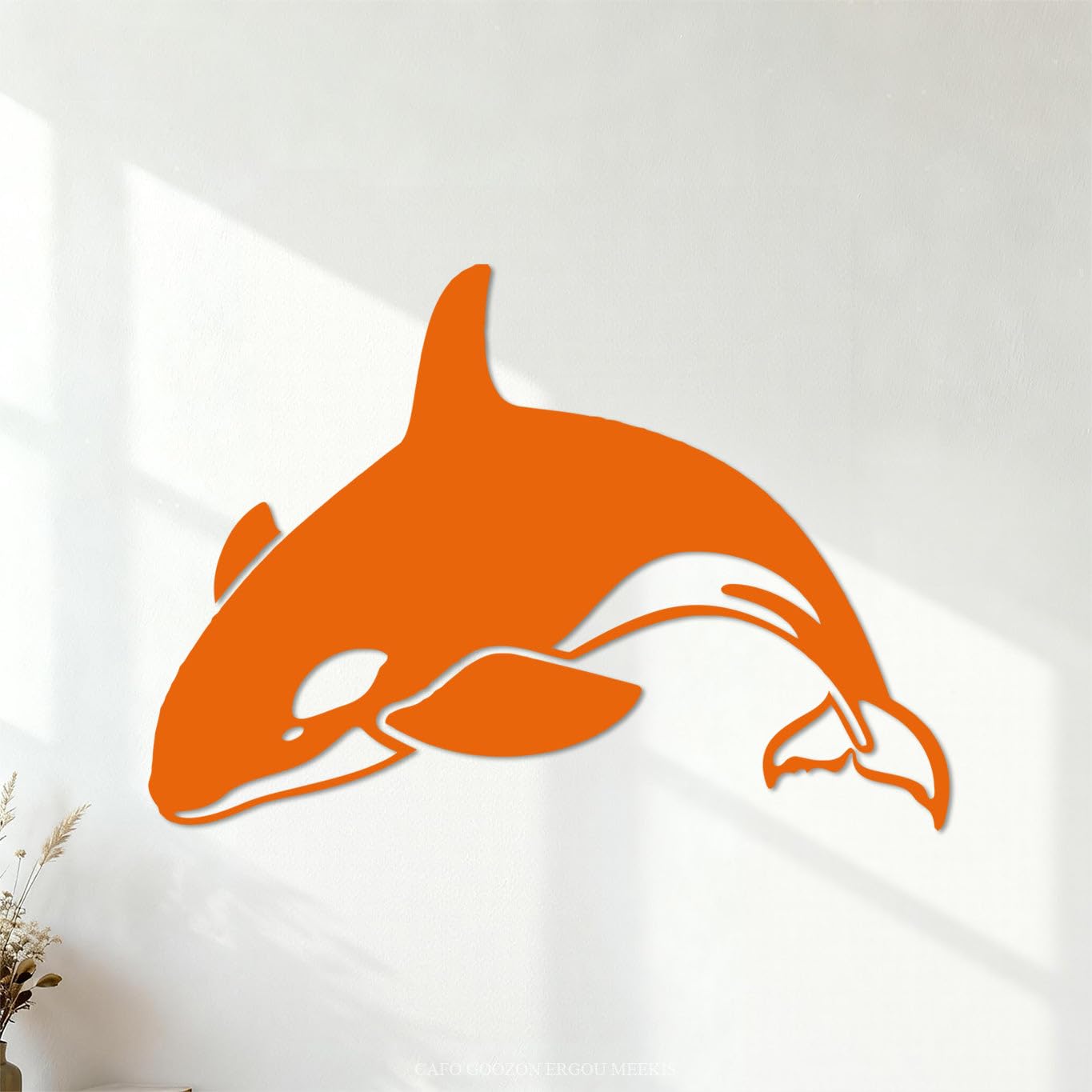 Wall Decals PVC Whale Bathroom Kids 54.6x77.2cm Art Decoration Orange